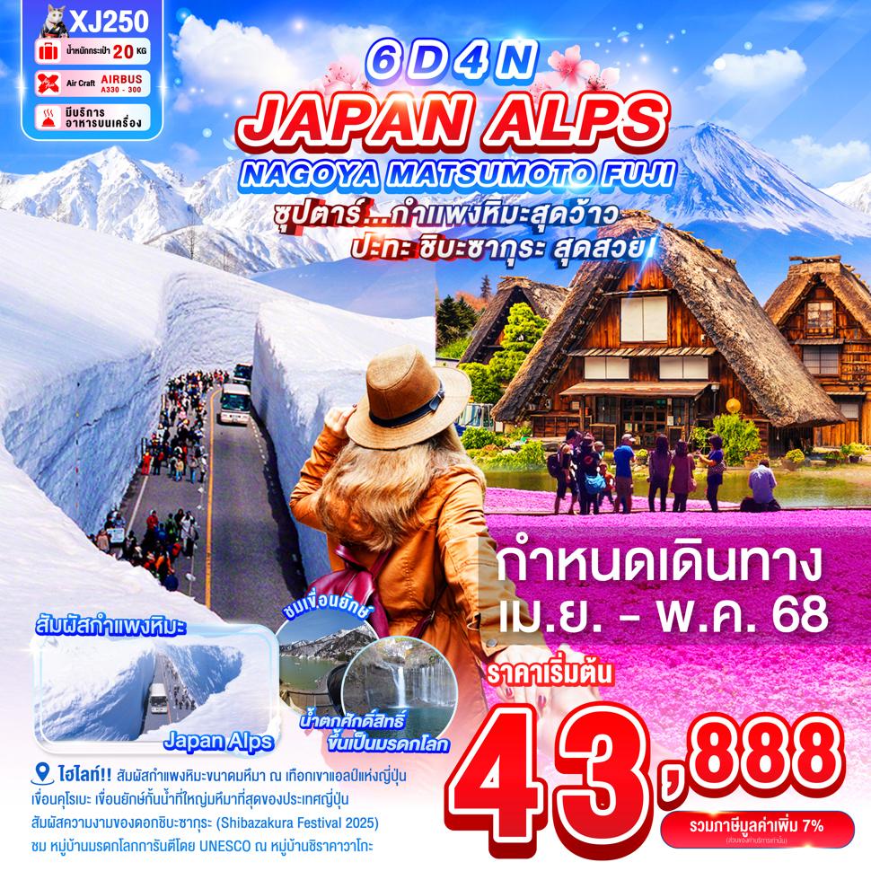 NAGOYA MATSUMOTO FUJI JAPAN ALPS 6D 4N BY XJ -- APR - MAY'25 -- ซุปตาร์กำเเพงหิมะสุดว้าว ปะทะ ชิบะซากุระ สุดสวย!