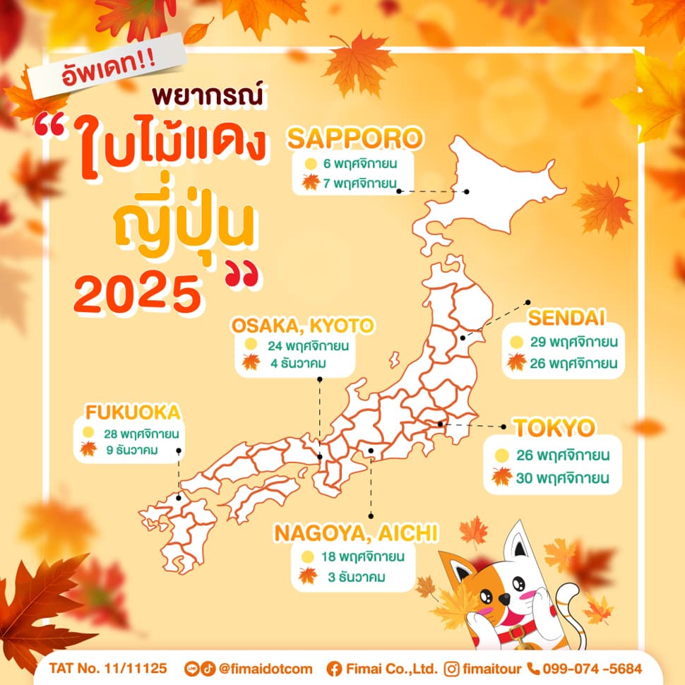 พยากรณ์ใบไม้เปลี่ยนสีญี่ปุ่น 2025